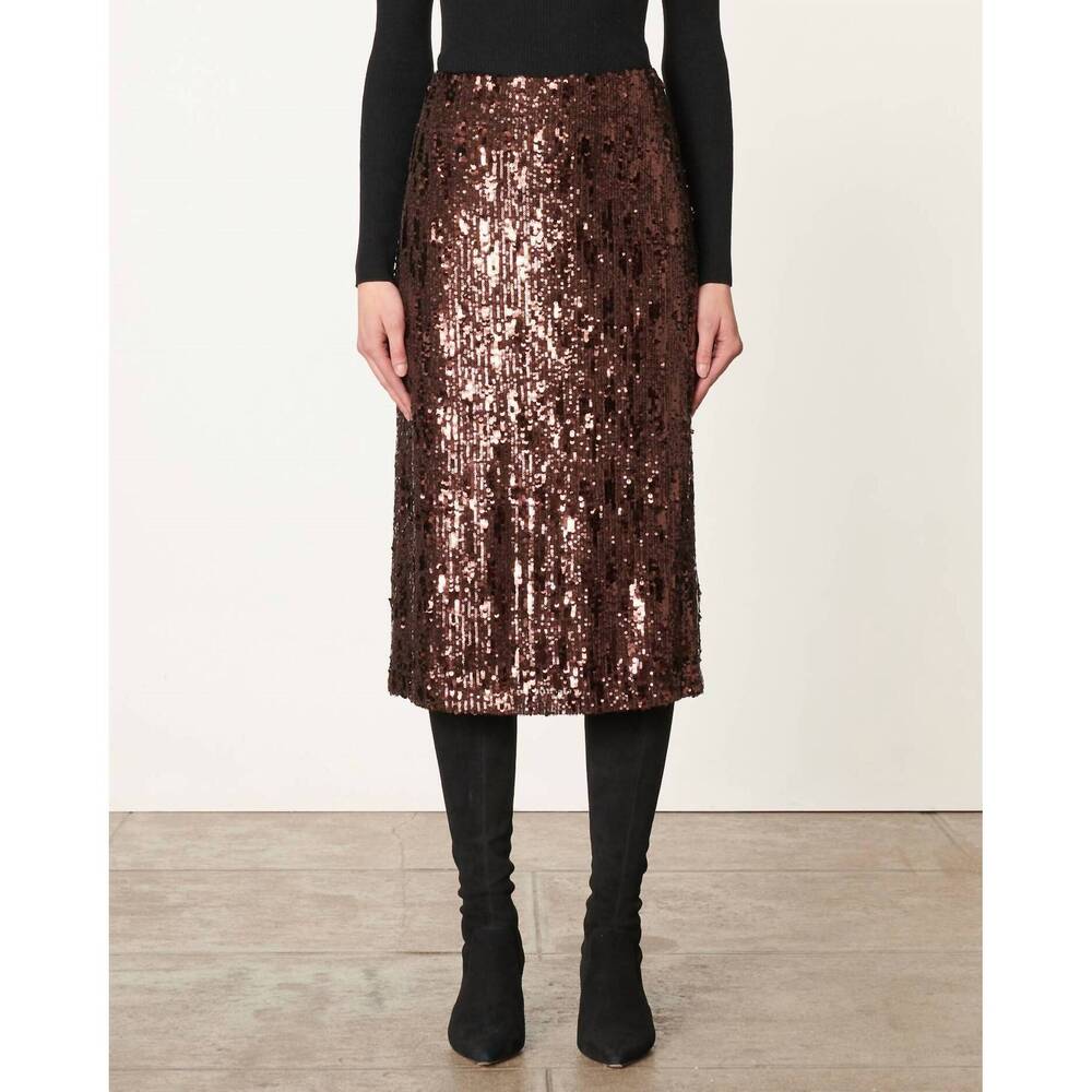 NEW VANESSABRUNO dirma midi skirt in cafe